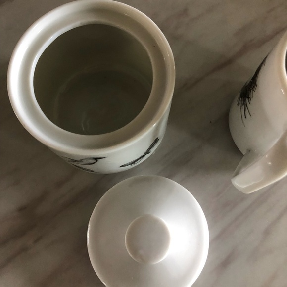 VINTAGE SET PORCELAIN BIRDNEST DESIGN COFFEE SET - Picture 7 of 11